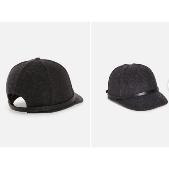 RAG & BONE Lexington 100% wool baseball cap hat - CHARCOAL GRAY - SMALL - Picture 11 of 11